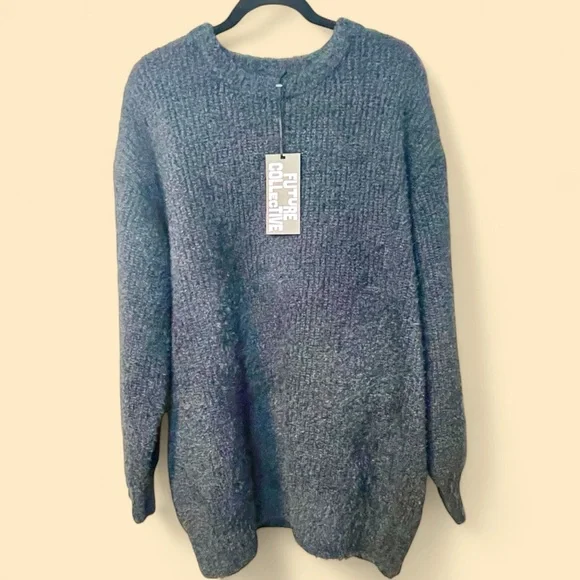New Men’s Future Collective blue knit sweater - Picture 2 of 4